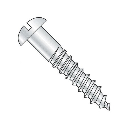 Newport Fasteners Wood Screw, #7, 1 in, Zinc Plated Steel Round Head Slotted Drive, 4000 PK 311629-4000